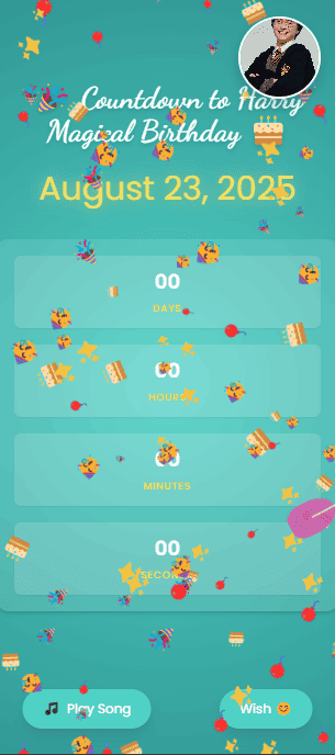 Birthday Countdown Card Elegant Text Template. preview 2
