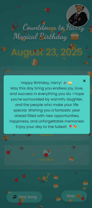 Birthday Countdown Card Elegant Text Template. preview 3