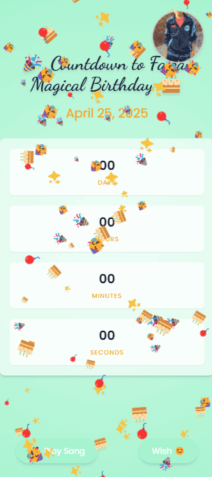 Birthday Countdown Card Light Color Template. preview 2