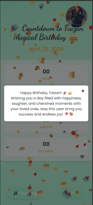 Birthday Countdown Card Light Color Template. preview 3
