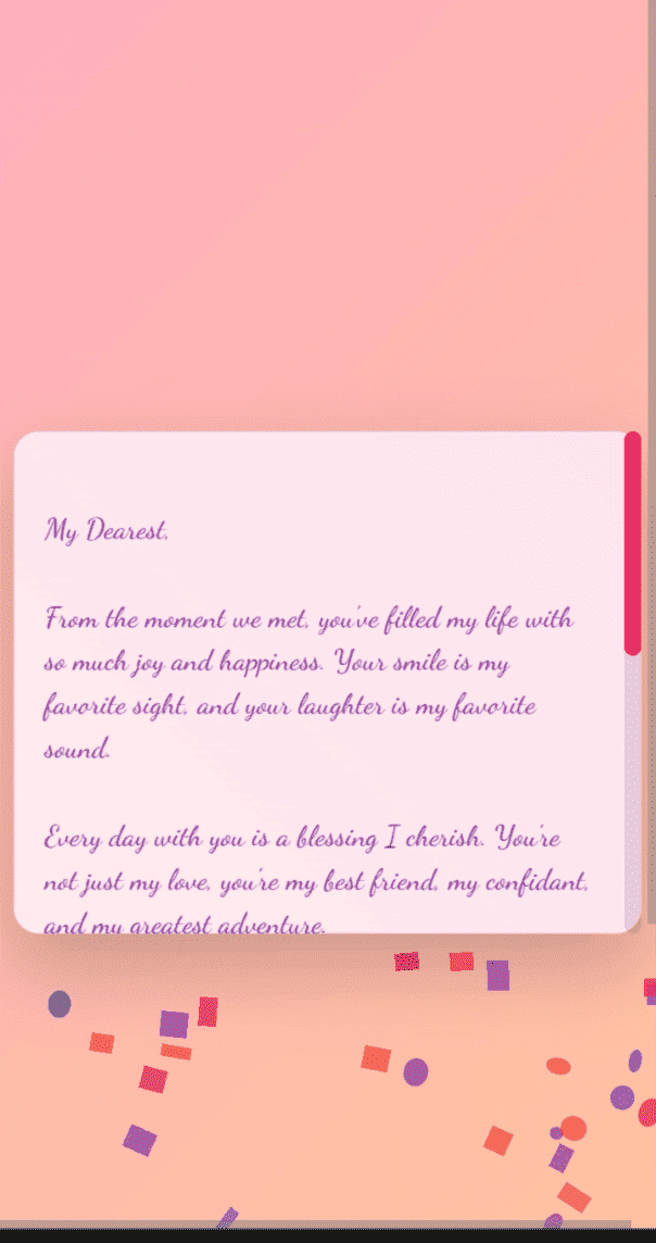 Letter Card Lovely Red Template. preview 2